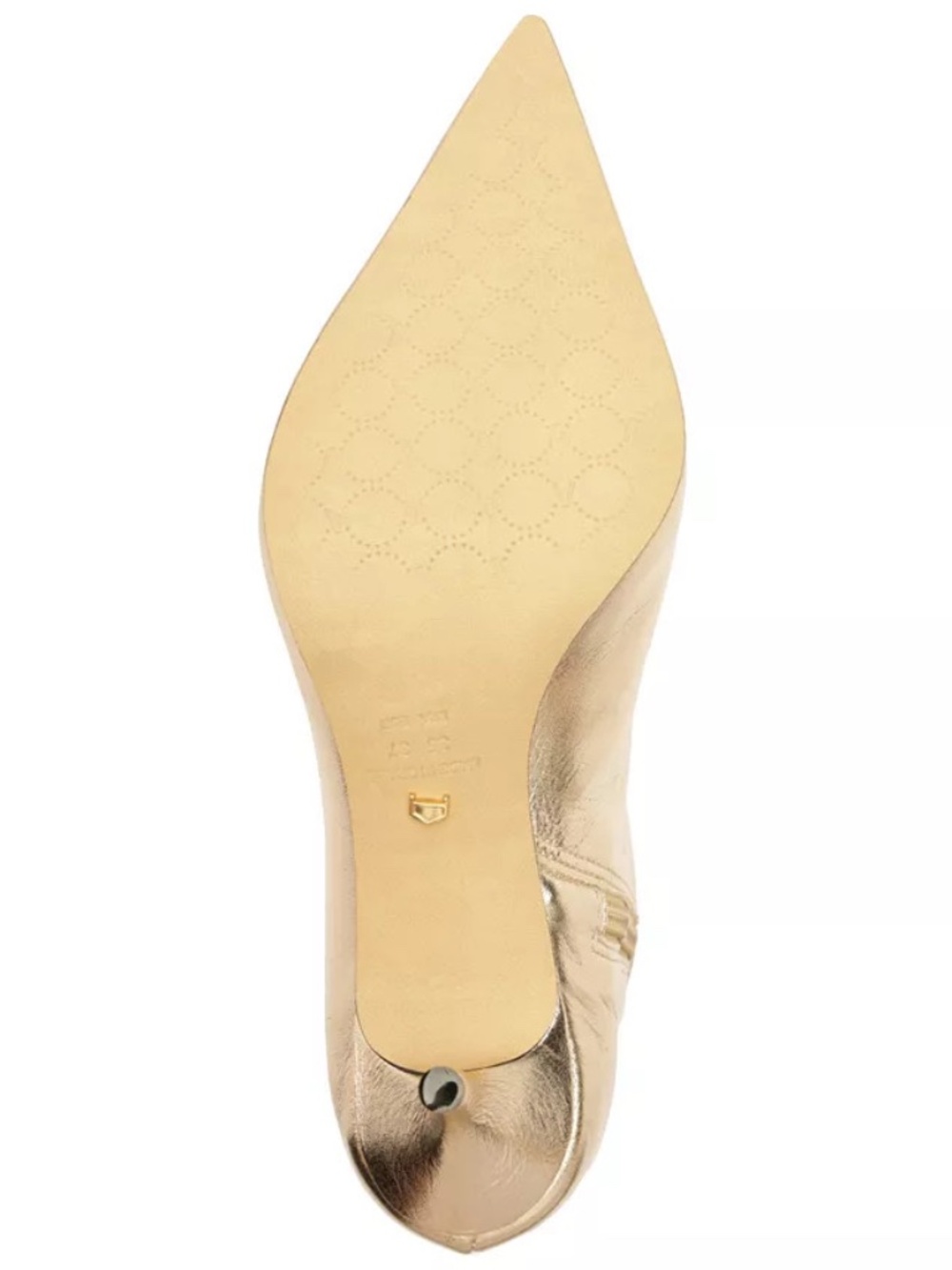 Arezzo Women's Gold Skye Low Stiletto Leather Calf Boots NEW - Picture 7 of 8